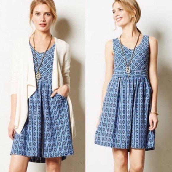Anthropologie Dresses & Skirts - Anthropologie Maeve Lazuli Aztec Tribal Print Pocket Dress